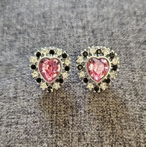 Pink heart earings